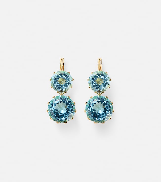 18kt yellow gold earrings with topaz | Ileana Makri
