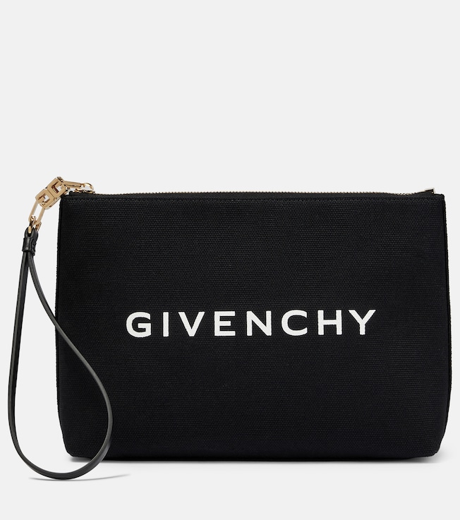 Logo cotton-blend canvas clutch | Givenchy