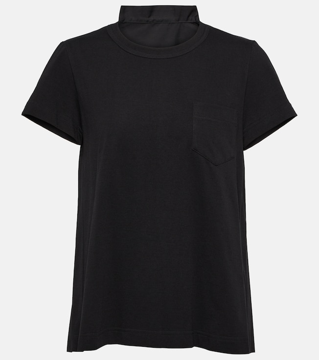 Pleated cotton jersey T-shirt | Sacai