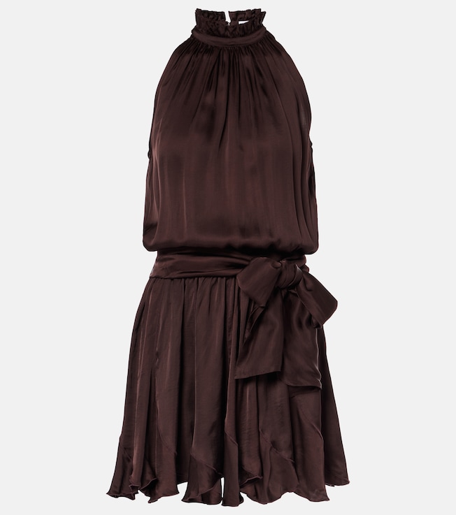 Bianca halterneck satin minidress | Poupette St Barth