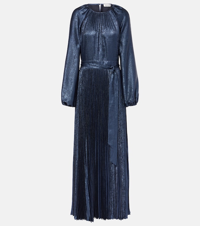 Varenya pleated satin maxi dress | Simkhai