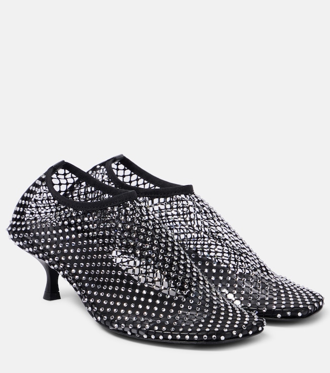 Minette crystal-embellished fishnet pumps | Christopher Esber