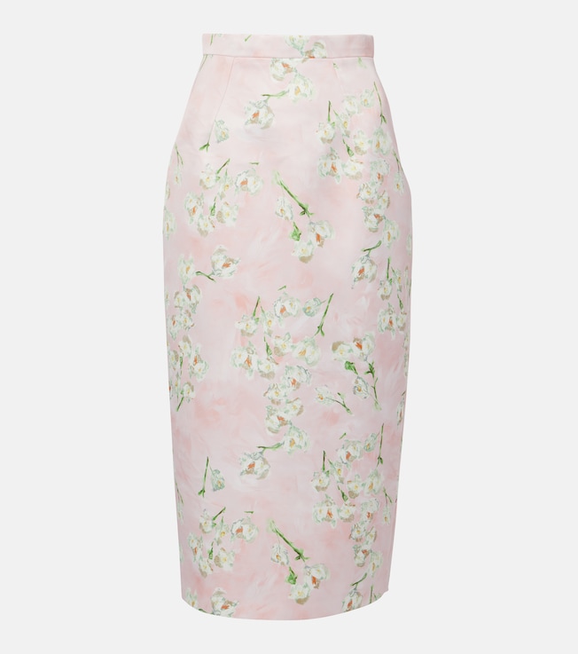 Lorelei floral taffeta faille pencil skirt | Emilia Wickstead