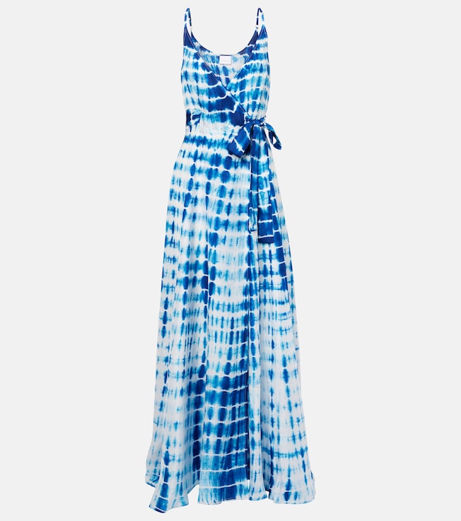 Tie-dye silk wrap dress | Anna Kosturova