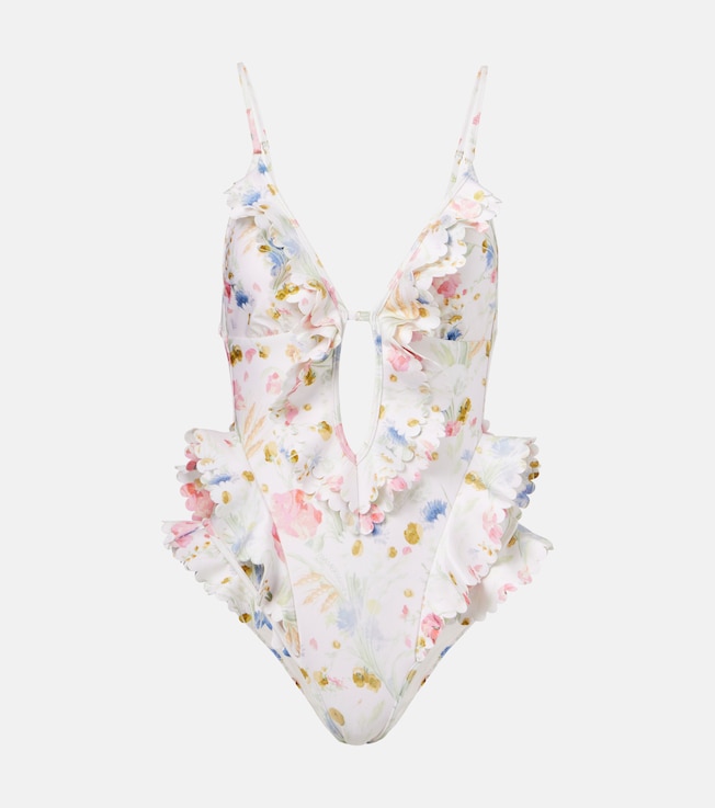 Floral ruffled swimsuit | Zimmermann