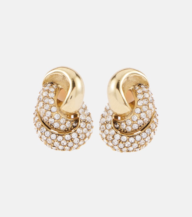 Love Knot 2.0 embellished clip-on earrings | Oscar de la Renta