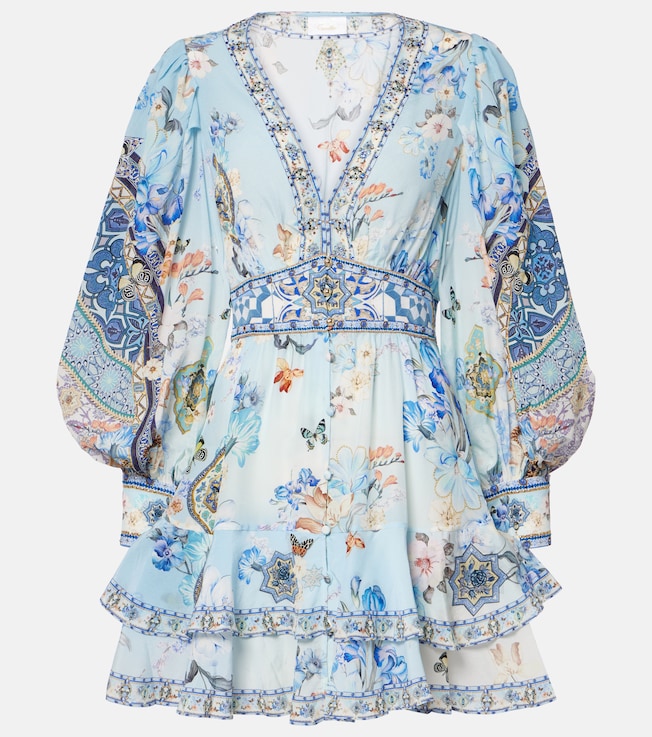Embellished floral silk minidress | Camilla