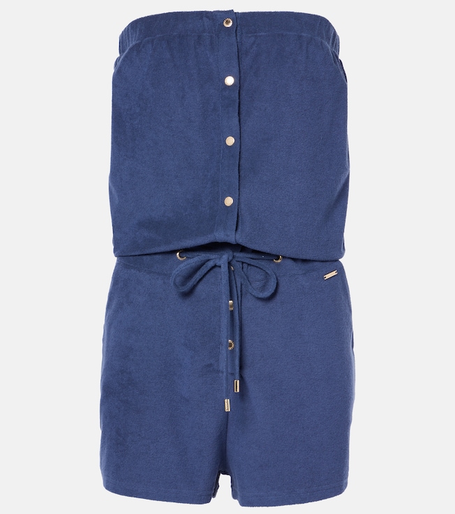 Naomi cotton-blend terry romper | Melissa Odabash