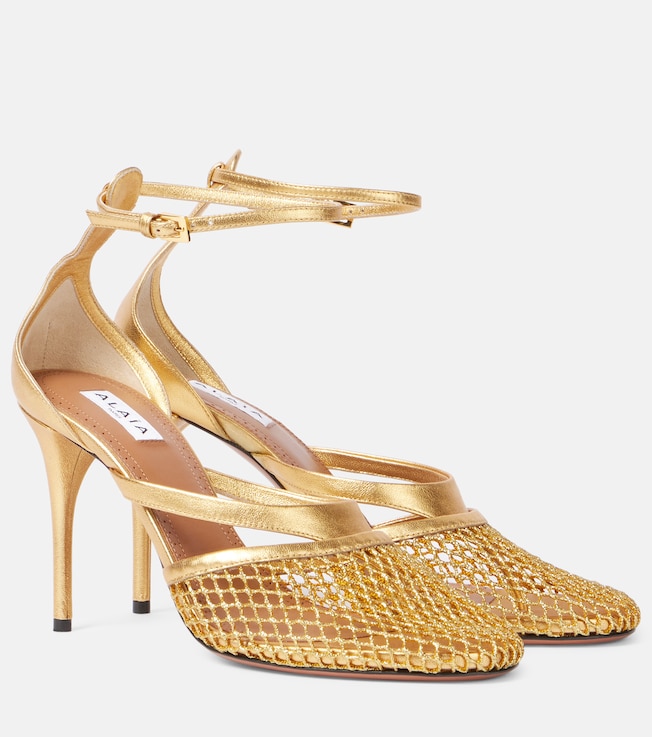 Infradito Fishnet 90 leather pumps | Alaïa