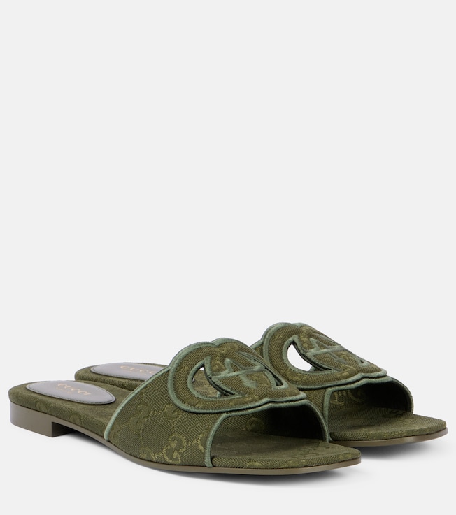 Interlocking G GG Canvas slides | Gucci