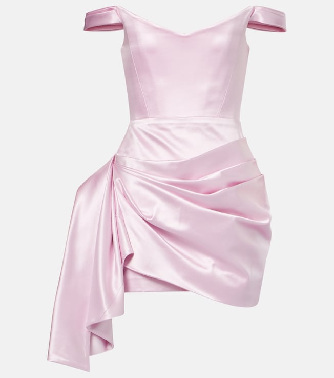 Draped duchess satin minidress | Alex Perry