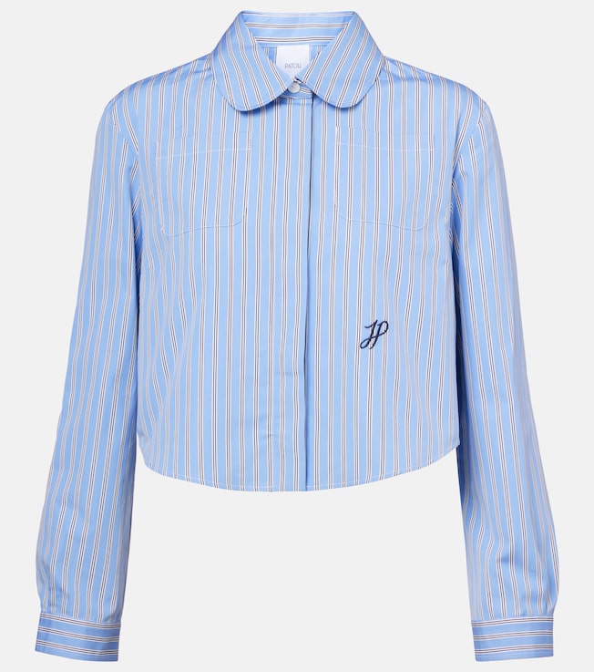 Bengal stripe cropped poplin shirt | Patou
