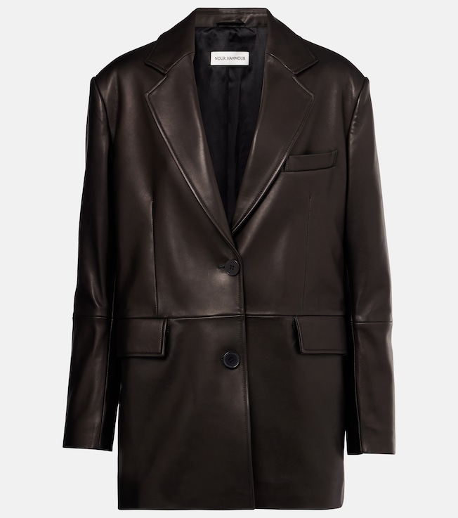 Cass leather blazer | Nour Hammour