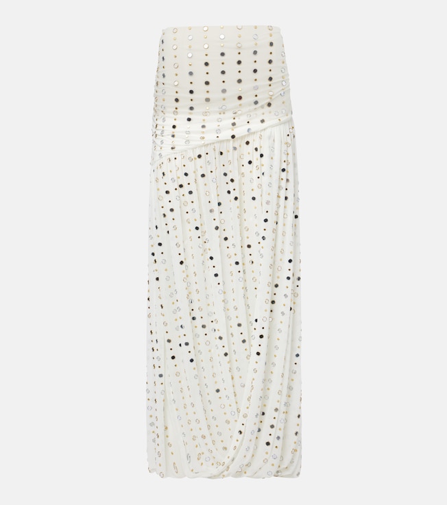 Embellished gathered maxi skirt | Xu Zhi