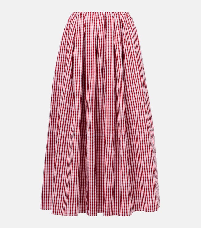 Solinas gingham cotton poplin midi skirt  | Faithfull