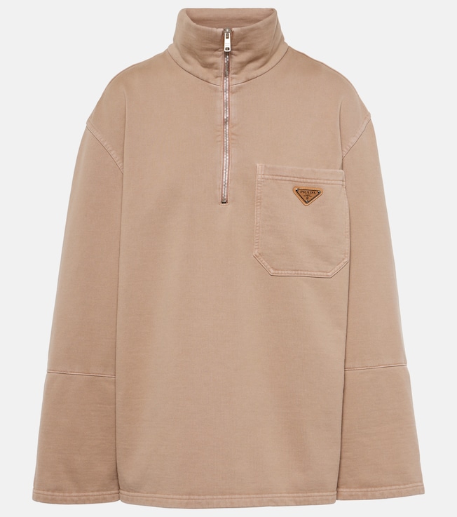 Cotton half-zip sweatshirt | Prada