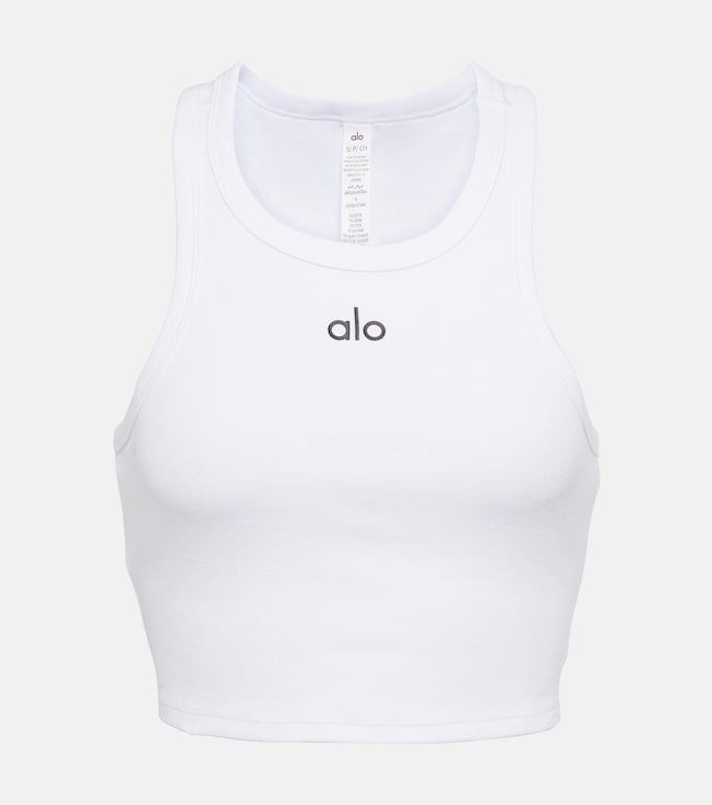 Aspire cropped cotton-blend tank top | Alo Yoga