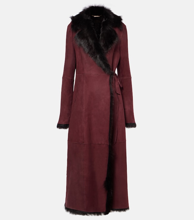 Joni '90s shearling-lined suede coat | Nour Hammour
