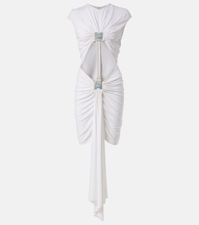 Gathered cutout jersey minidress  | Christopher Esber
