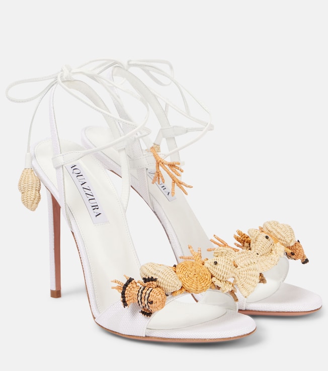 Marea 105 raffia sandals | Aquazzura