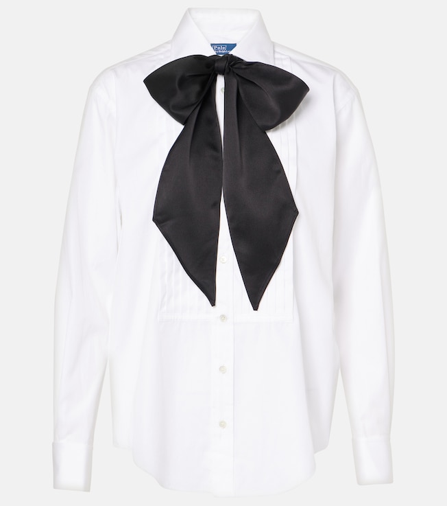 Bow-detail cotton poplin shirt | Polo Ralph Lauren
