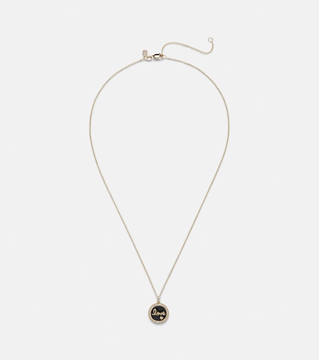 Love 14kt yellow gold charm necklace | Sydney Evan
