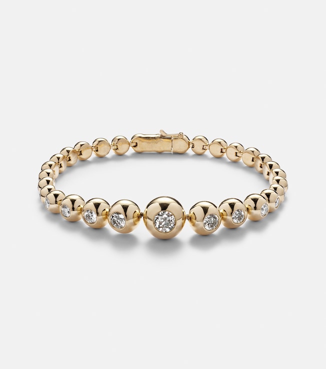 Audrey Graduated 18kt gold tennis bracelet with diamonds | Melissa Kaye