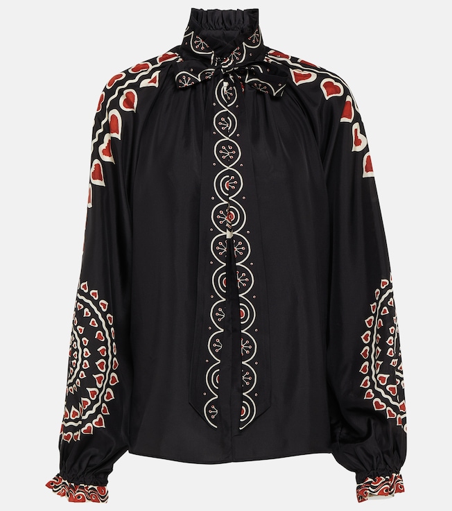 Cerere printed silk blouse | La DoubleJ