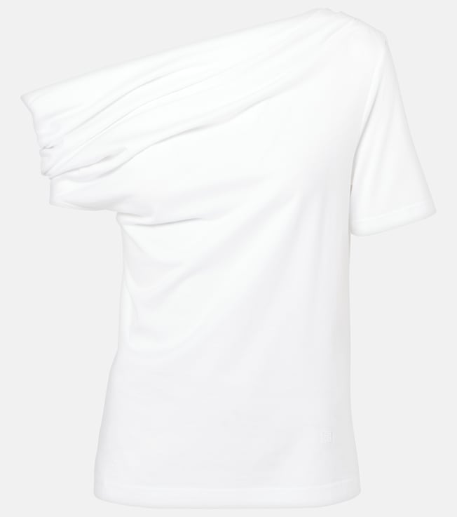 Draped one-shoulder cotton T-shirt | Givenchy