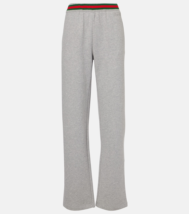 Web Stripe cotton jersey sweatpants | Gucci
