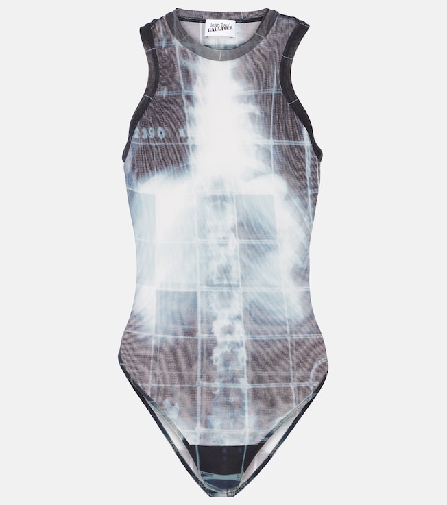 Printed tulle bodysuit | Jean Paul Gaultier