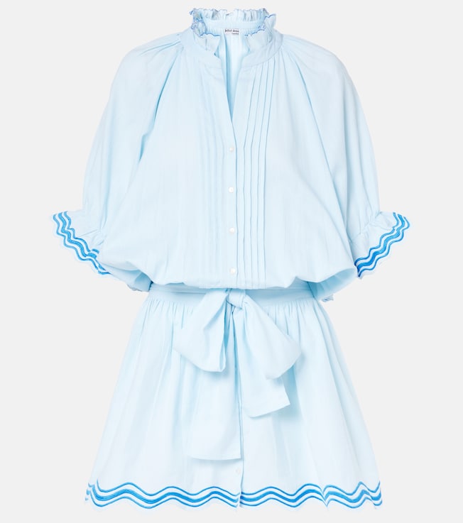 Embroidered cotton and linen minidress | Juliet Dunn