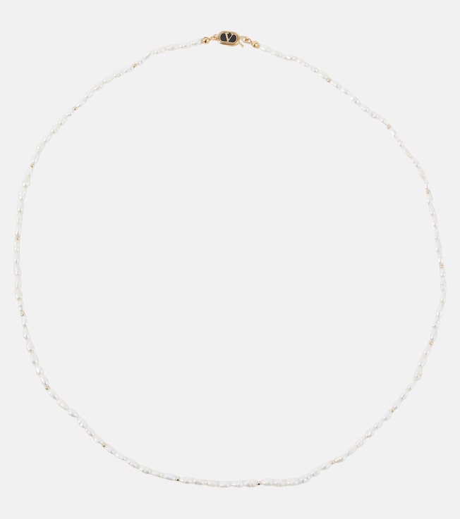 Faux pearl and enamel necklace | Valentino