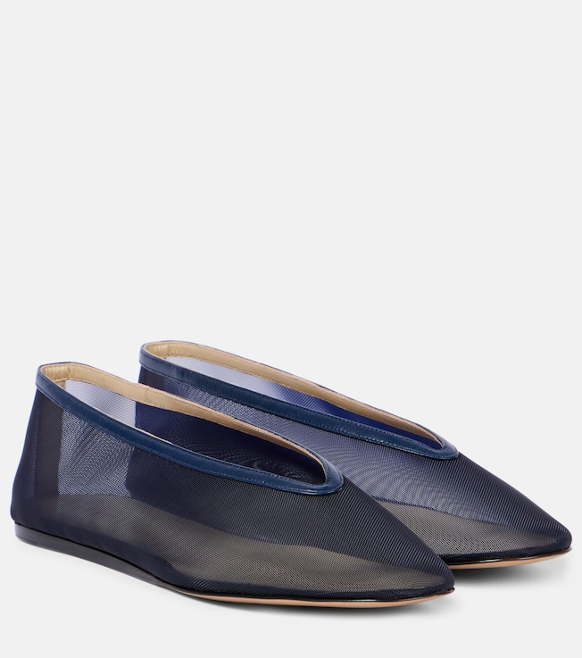 Luna leather-trimmed mesh ballet flats | Le Monde Béryl