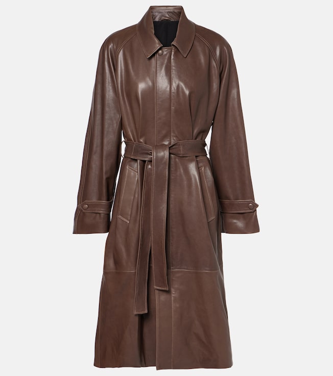 Isolde belted leather coat | Nour Hammour