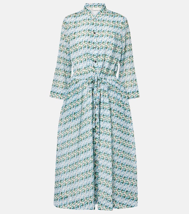 Printed silk and cotton midi dress | Tory Burch