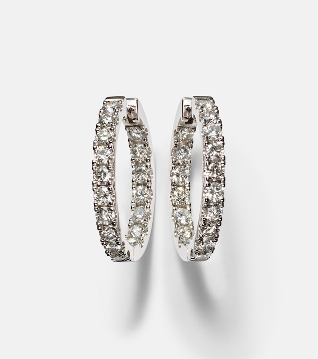 14kt white gold earrings with diamonds | Roxanne First
