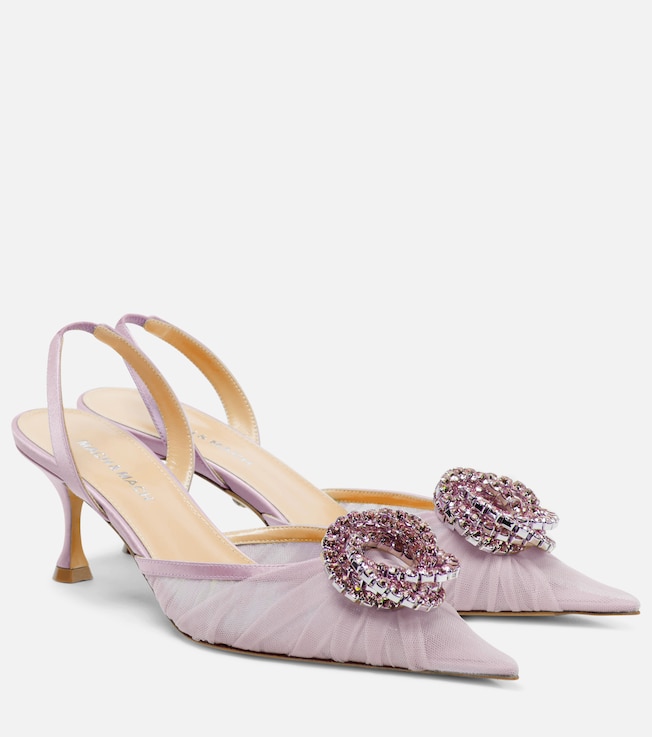 Galaxy 65 tulle slingback pumps | Mach & Mach