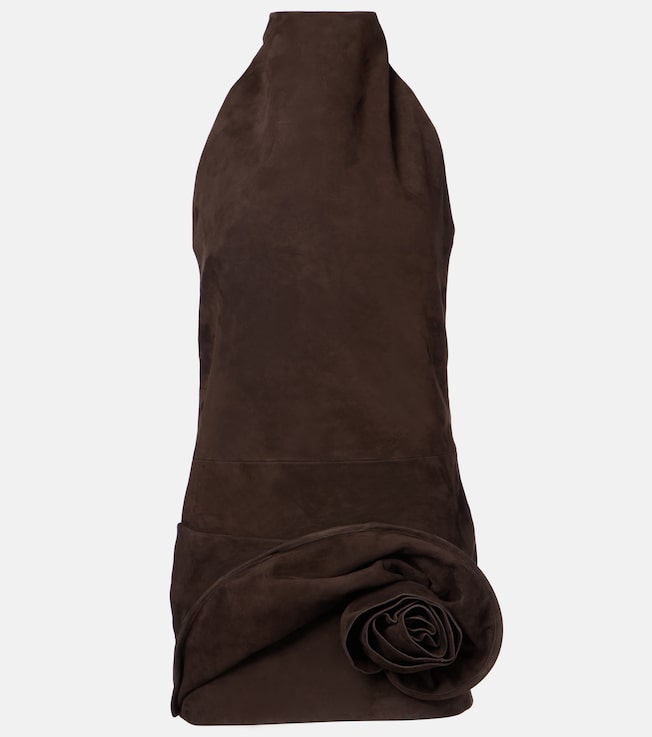 Floral-appliqué suede minidress | Magda Butrym