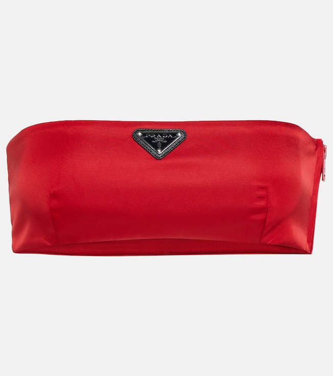 Logo nylon bustier top | Prada