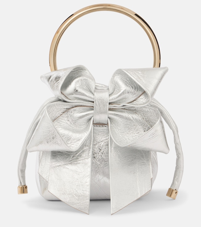 Bon Bon Micro metallic leather bucket bag | Jimmy Choo