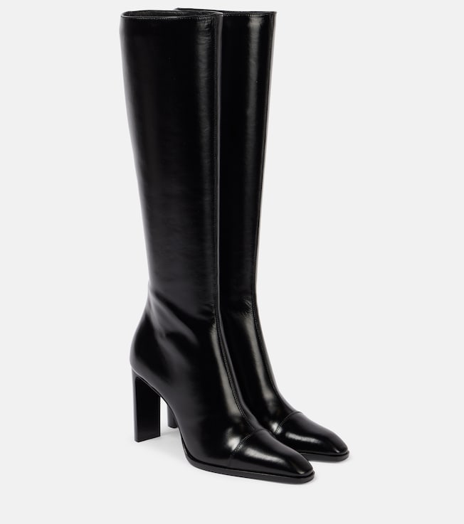 Venetia 95 leather knee-high boots | Saint Laurent