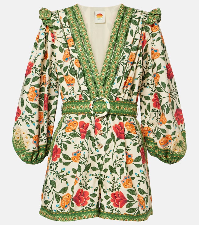 Floral belted cotton romper | Farm Rio