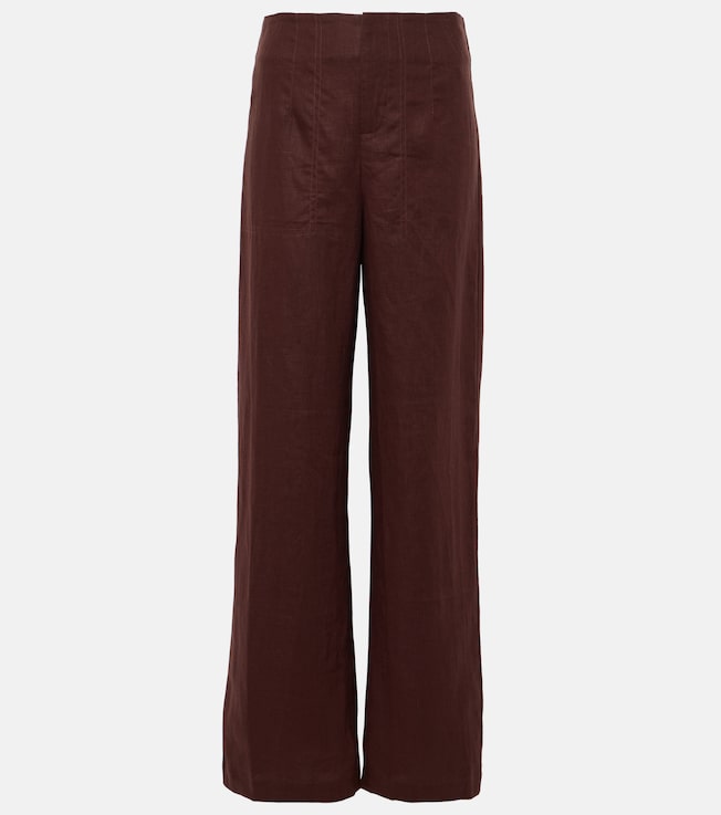 Isotta high-rise linen straight pants | Faithfull