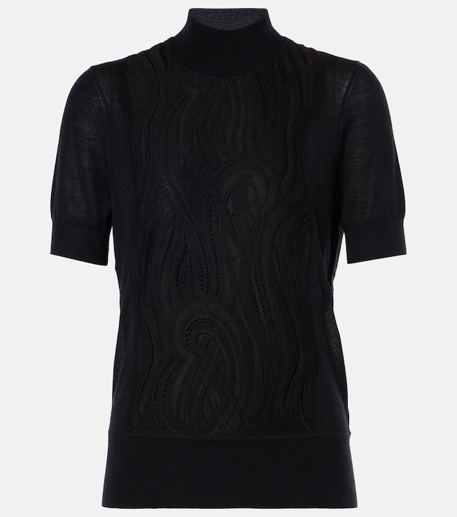 Knitted wool and silk lace top | Joseph