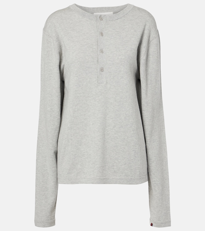 Herman cotton and cashmere Henley shirt | Extreme Cashmere