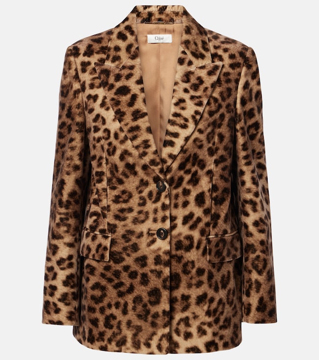 Leopard-print cotton blazer | Chloé