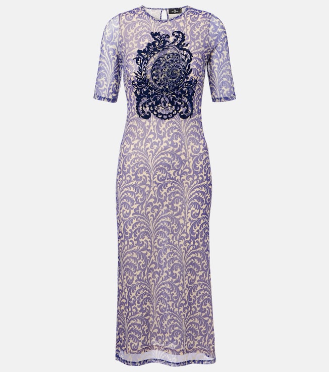 Printed mesh midi dress | Etro