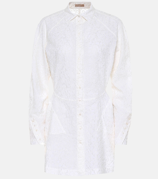 Embroidered wool-mousseline shirt | Alaïa