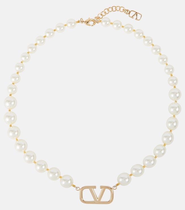 VLogo faux pearl necklace | Valentino